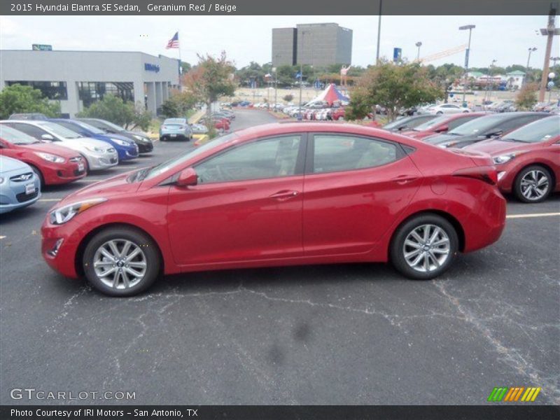 Geranium Red / Beige 2015 Hyundai Elantra SE Sedan