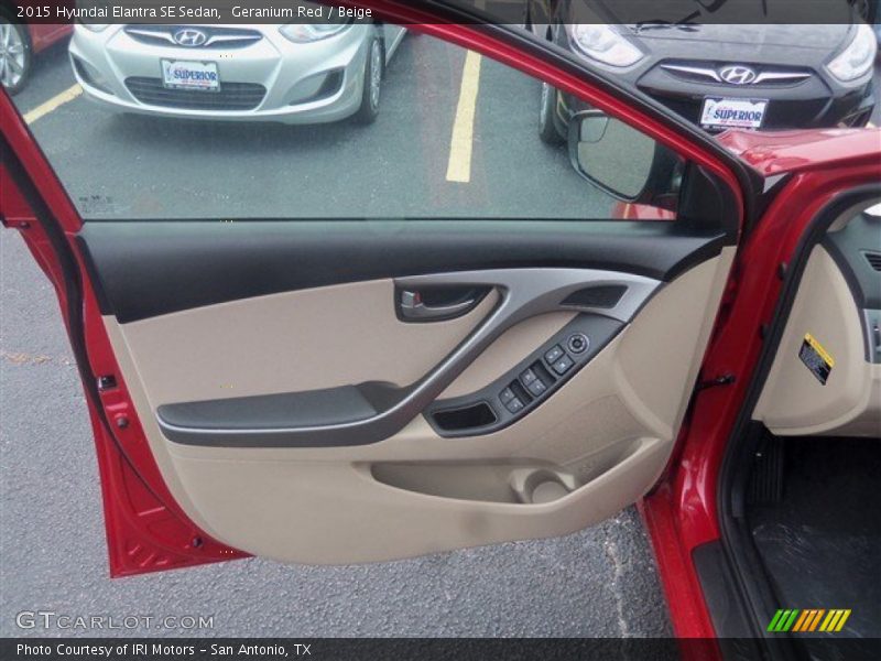 Geranium Red / Beige 2015 Hyundai Elantra SE Sedan