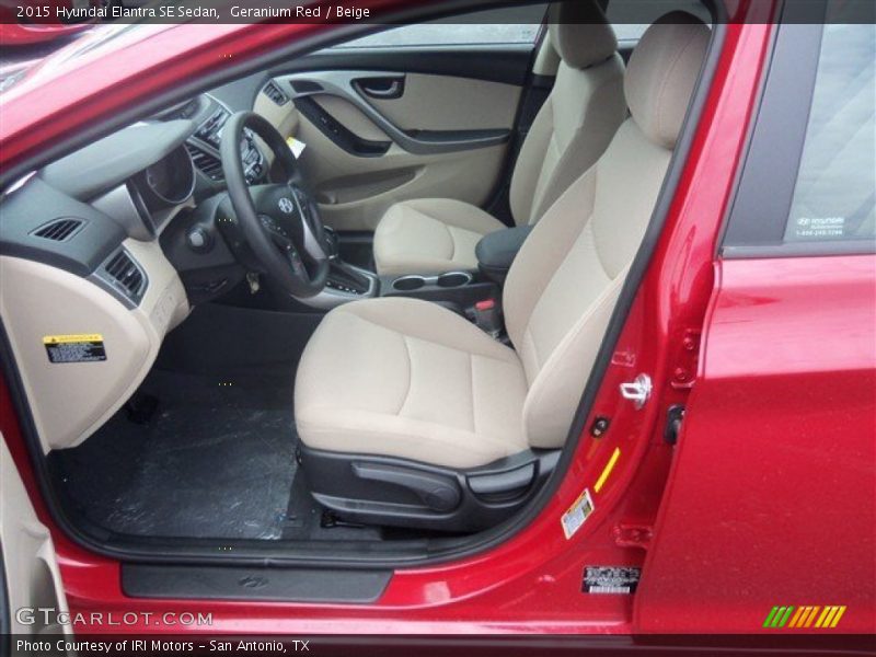 Geranium Red / Beige 2015 Hyundai Elantra SE Sedan