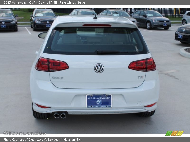 Pure White / Beige 2015 Volkswagen Golf 4 Door 1.8T SE