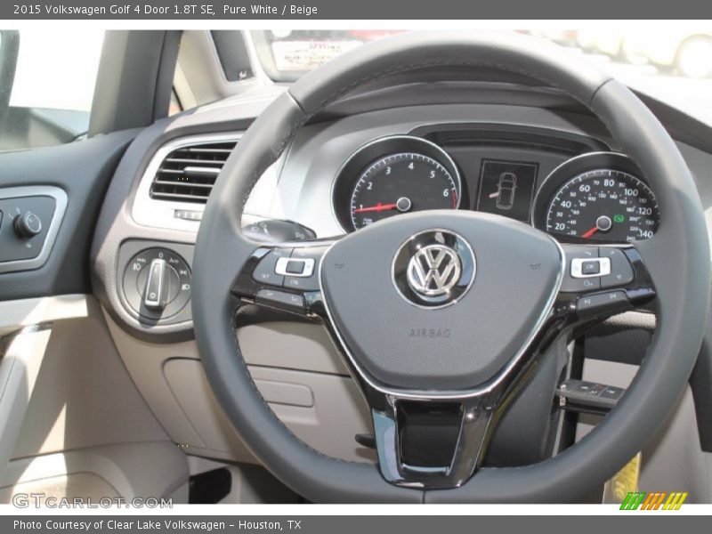 Pure White / Beige 2015 Volkswagen Golf 4 Door 1.8T SE