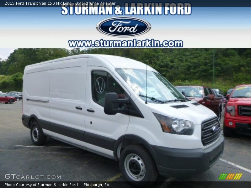 Oxford White / Pewter 2015 Ford Transit Van 150 MR Long