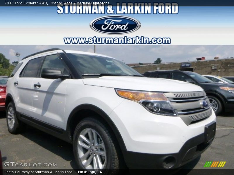 Oxford White / Medium Light Stone 2015 Ford Explorer 4WD
