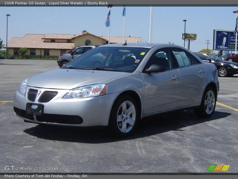 Liquid Silver Metallic / Ebony Black 2008 Pontiac G6 Sedan