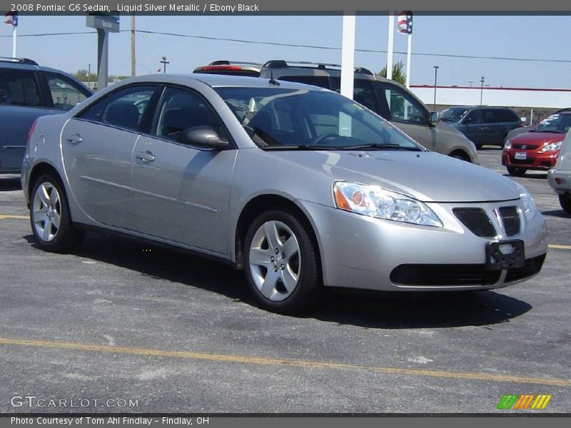Liquid Silver Metallic / Ebony Black 2008 Pontiac G6 Sedan