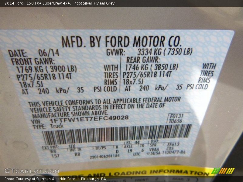 Ingot Silver / Steel Grey 2014 Ford F150 FX4 SuperCrew 4x4