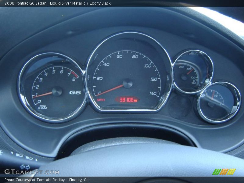 Liquid Silver Metallic / Ebony Black 2008 Pontiac G6 Sedan