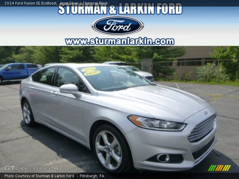 Ingot Silver / Charcoal Black 2014 Ford Fusion SE EcoBoost