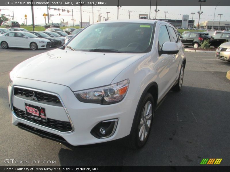 White Pearl / Black 2014 Mitsubishi Outlander Sport SE AWD