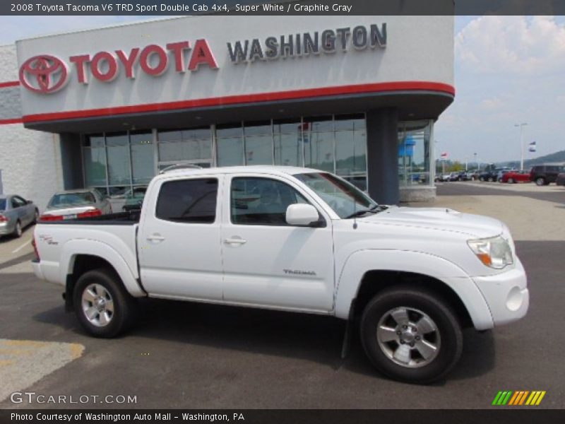 Super White / Graphite Gray 2008 Toyota Tacoma V6 TRD Sport Double Cab 4x4