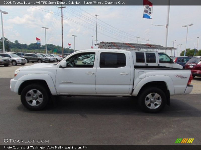 Super White / Graphite Gray 2008 Toyota Tacoma V6 TRD Sport Double Cab 4x4