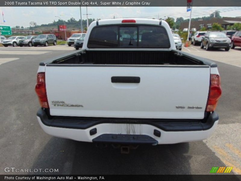 Super White / Graphite Gray 2008 Toyota Tacoma V6 TRD Sport Double Cab 4x4