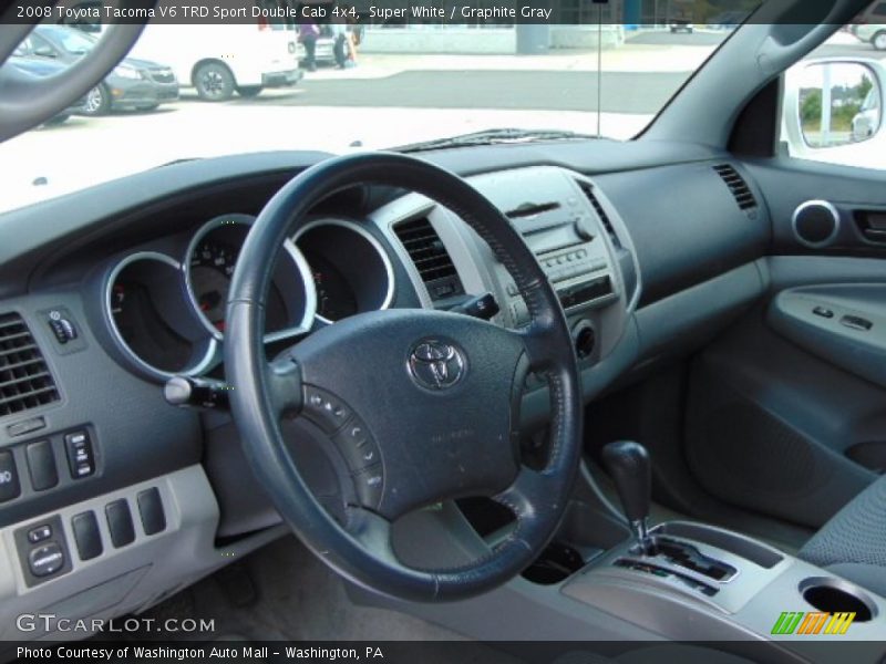 Super White / Graphite Gray 2008 Toyota Tacoma V6 TRD Sport Double Cab 4x4
