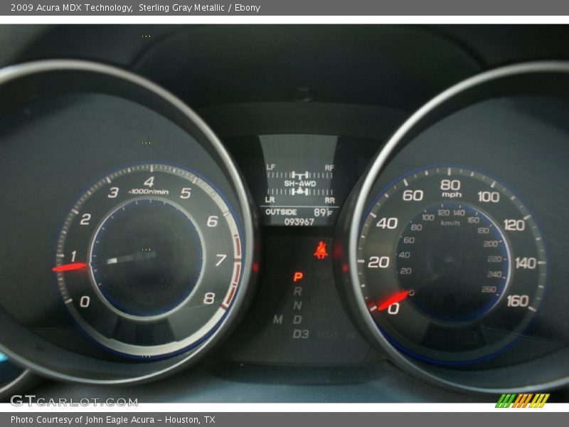 Sterling Gray Metallic / Ebony 2009 Acura MDX Technology