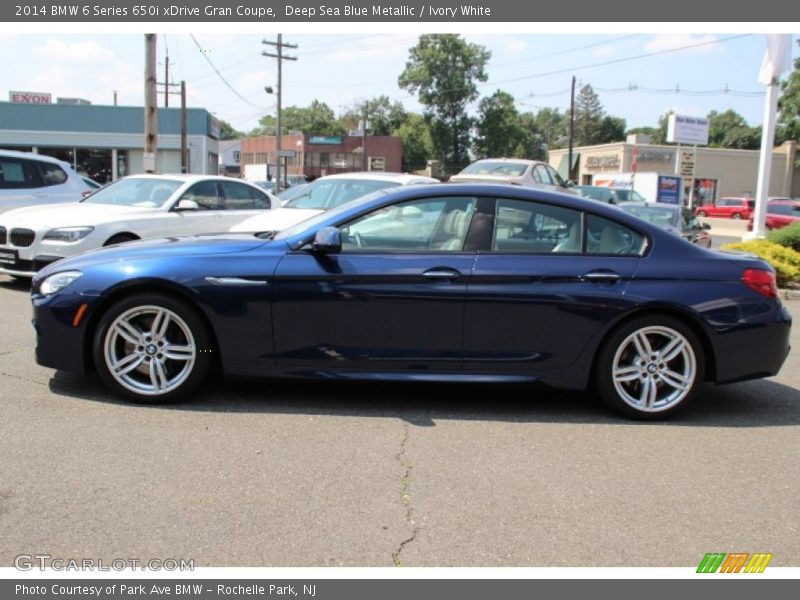 Deep Sea Blue Metallic / Ivory White 2014 BMW 6 Series 650i xDrive Gran Coupe