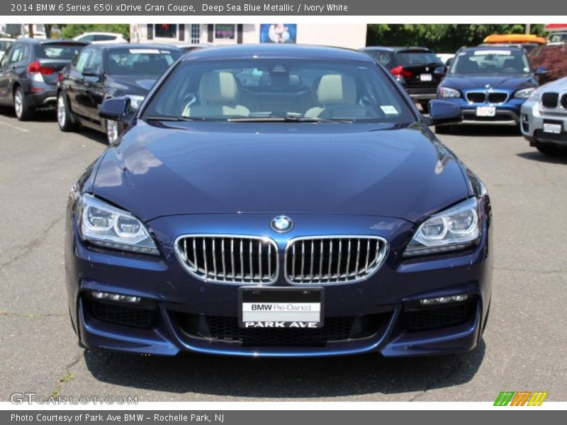 Deep Sea Blue Metallic / Ivory White 2014 BMW 6 Series 650i xDrive Gran Coupe