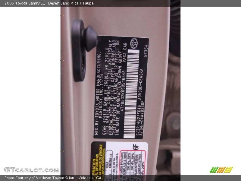 Desert Sand Mica / Taupe 2005 Toyota Camry LE