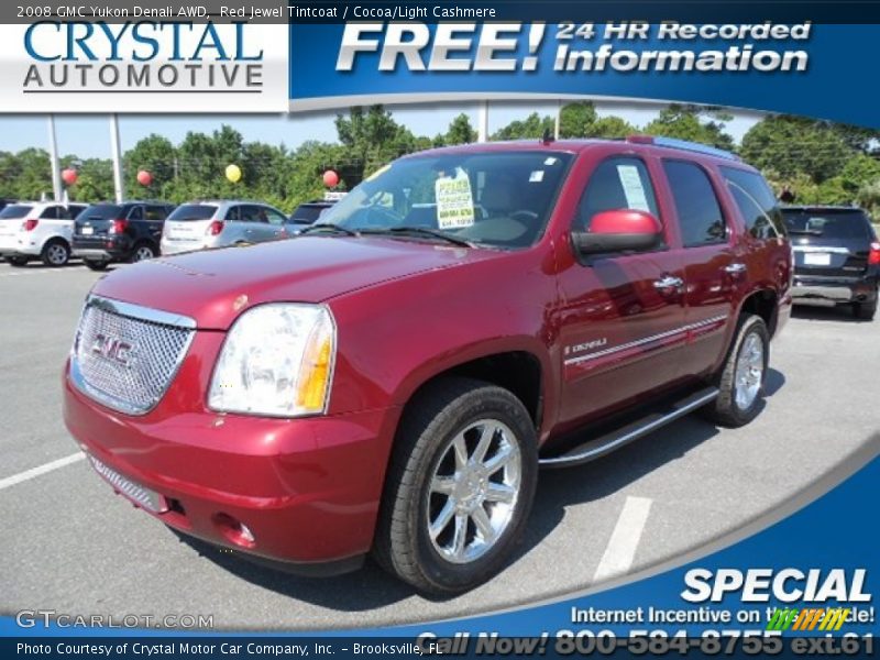 Red Jewel Tintcoat / Cocoa/Light Cashmere 2008 GMC Yukon Denali AWD