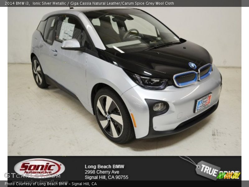 Ionic Silver Metallic / Giga Cassia Natural Leather/Carum Spice Grey Wool Cloth 2014 BMW i3