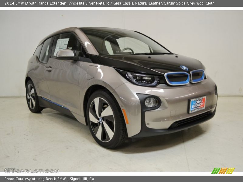 Andesite Silver Metallic / Giga Cassia Natural Leather/Carum Spice Grey Wool Cloth 2014 BMW i3 with Range Extender