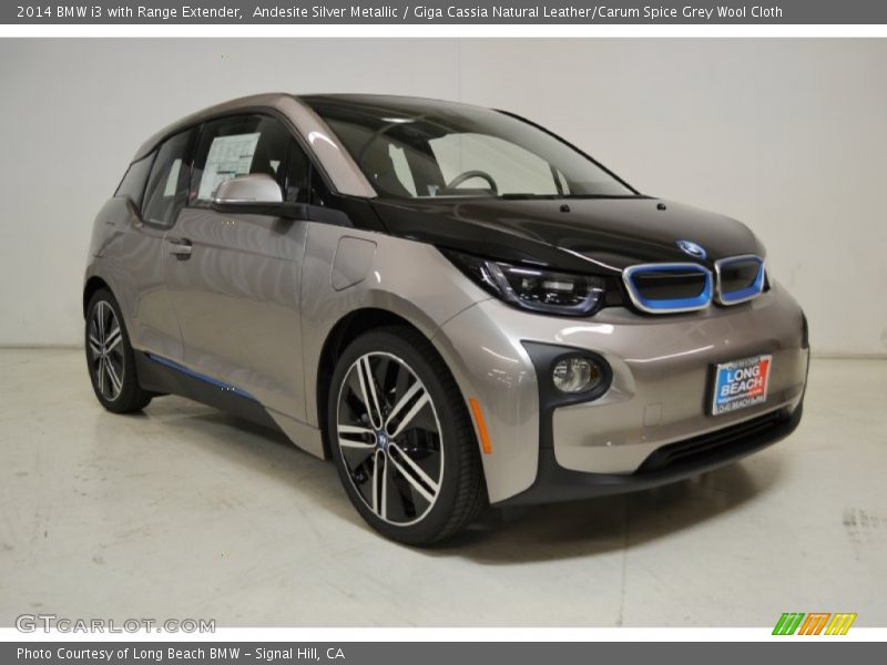 Andesite Silver Metallic / Giga Cassia Natural Leather/Carum Spice Grey Wool Cloth 2014 BMW i3 with Range Extender