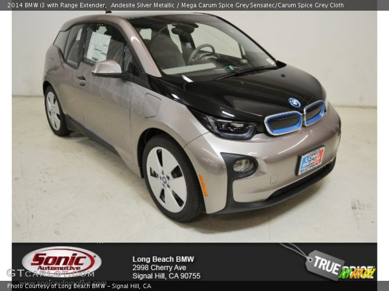 Andesite Silver Metallic / Mega Carum Spice Grey Sensatec/Carum Spice Grey Cloth 2014 BMW i3 with Range Extender