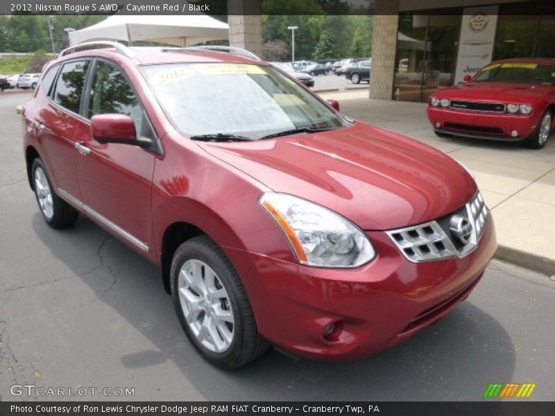 Cayenne Red / Black 2012 Nissan Rogue S AWD