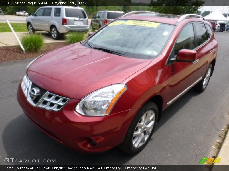 Cayenne Red / Black 2012 Nissan Rogue S AWD