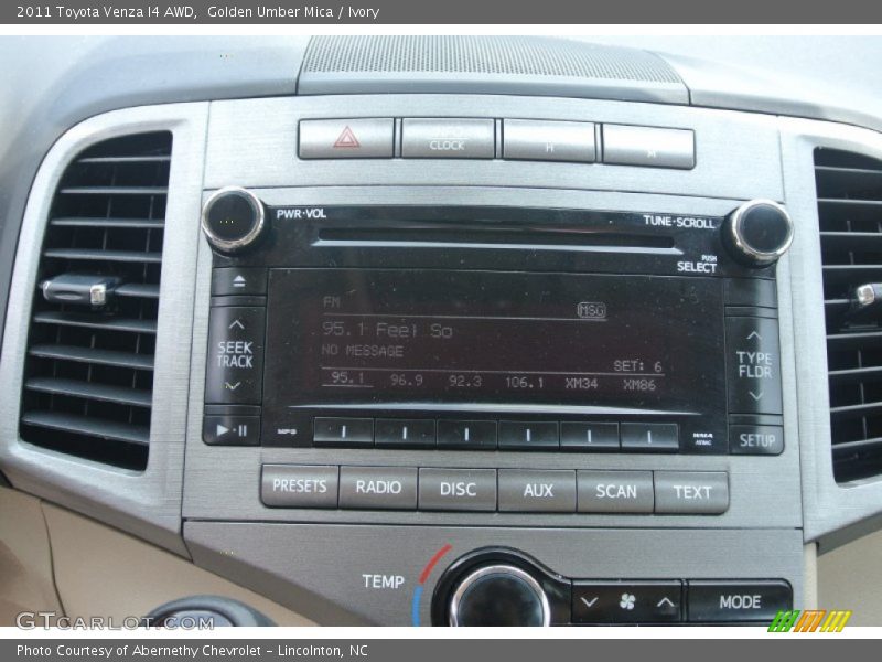 Controls of 2011 Venza I4 AWD