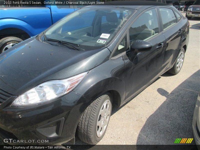 Oxford White / Charcoal Black/Light Stone 2013 Ford Fiesta S Sedan