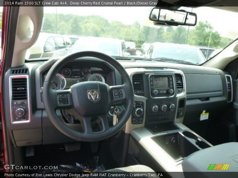 Deep Cherry Red Crystal Pearl / Black/Diesel Gray 2014 Ram 1500 SLT Crew Cab 4x4