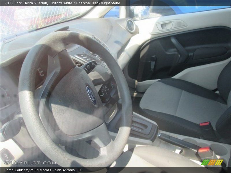 Oxford White / Charcoal Black/Light Stone 2013 Ford Fiesta S Sedan
