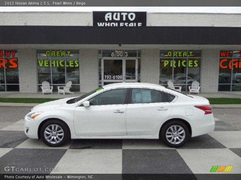 Pearl White / Beige 2013 Nissan Altima 2.5 S