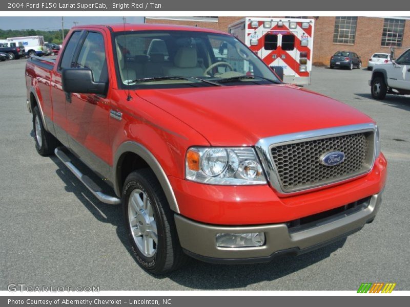 Bright Red / Tan 2004 Ford F150 Lariat SuperCab