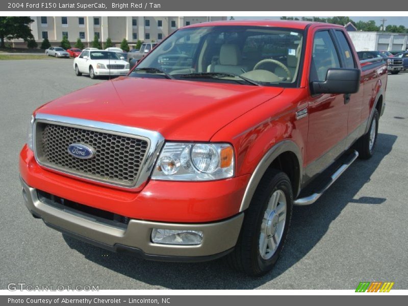 Bright Red / Tan 2004 Ford F150 Lariat SuperCab