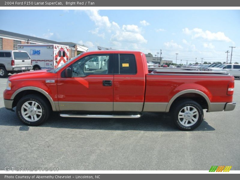 Bright Red / Tan 2004 Ford F150 Lariat SuperCab
