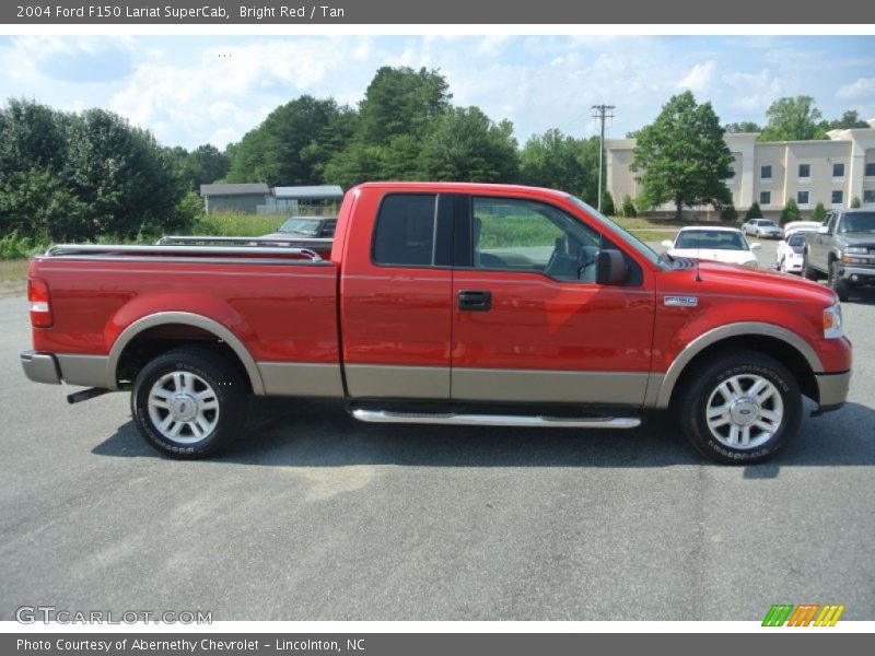Bright Red / Tan 2004 Ford F150 Lariat SuperCab