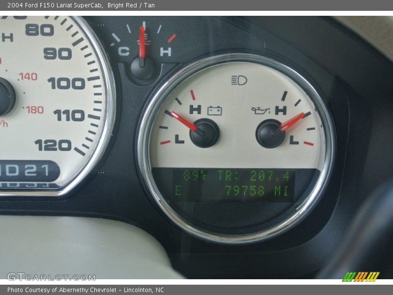 Bright Red / Tan 2004 Ford F150 Lariat SuperCab