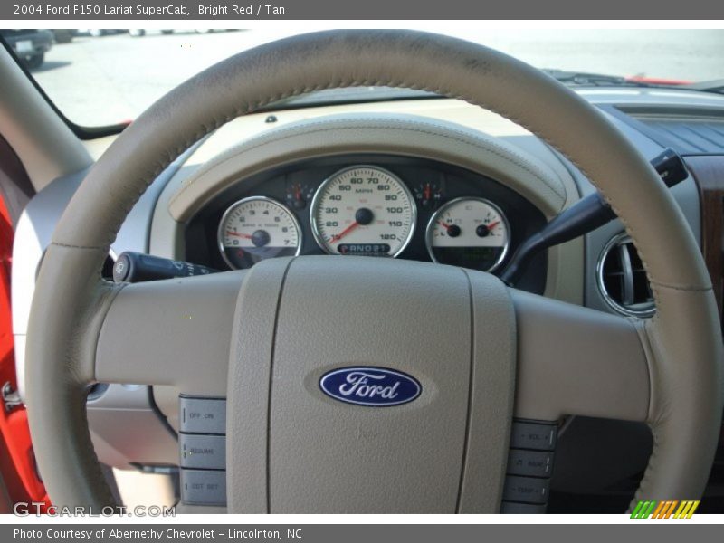 Bright Red / Tan 2004 Ford F150 Lariat SuperCab