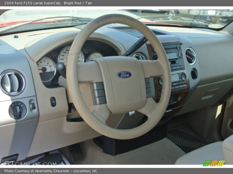 Bright Red / Tan 2004 Ford F150 Lariat SuperCab