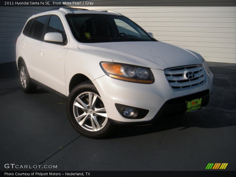 Frost White Pearl / Gray 2011 Hyundai Santa Fe SE