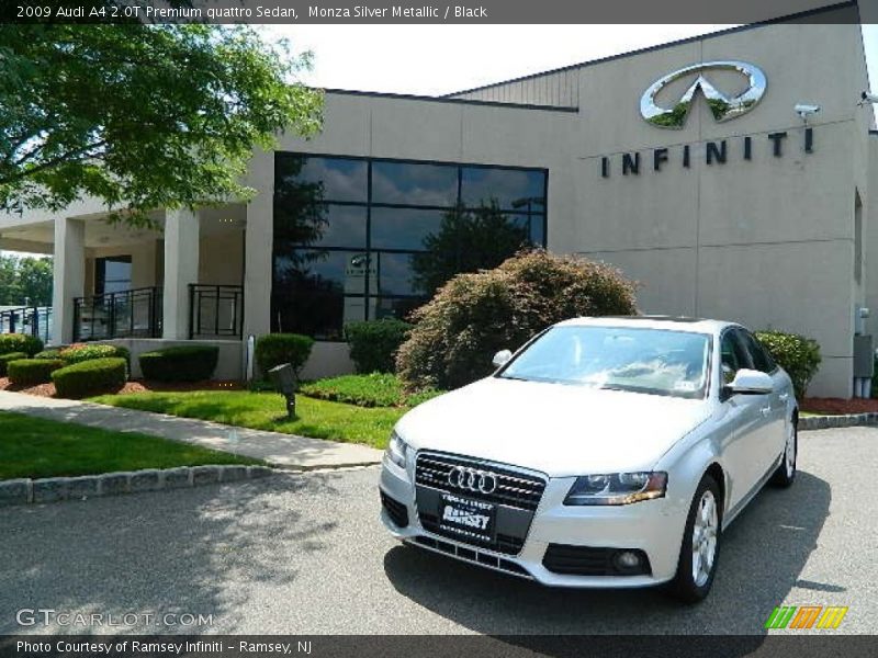 Monza Silver Metallic / Black 2009 Audi A4 2.0T Premium quattro Sedan