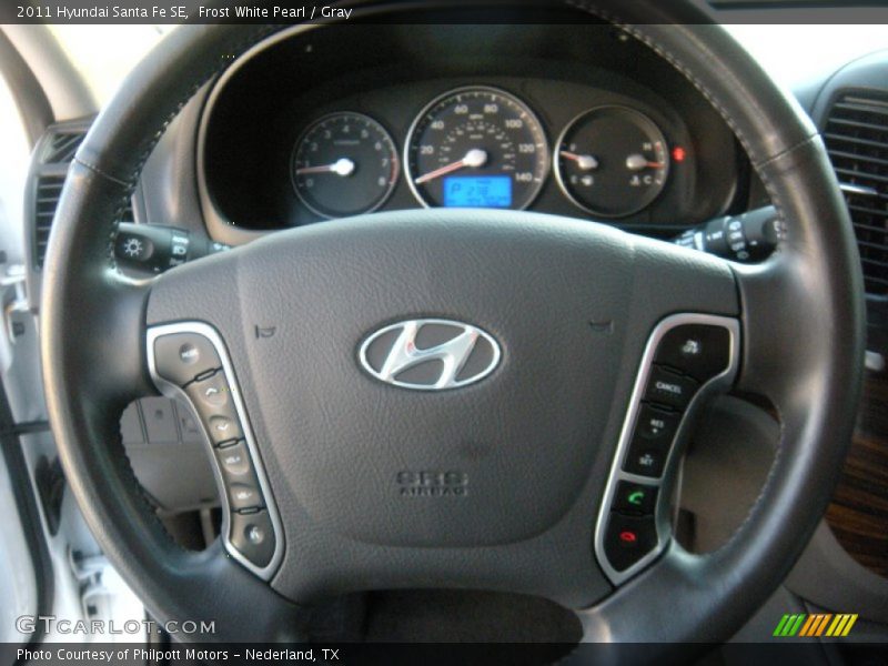 Frost White Pearl / Gray 2011 Hyundai Santa Fe SE