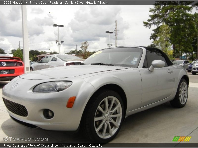 Sunlight Silver Metallic / Black 2008 Mazda MX-5 Miata Sport Roadster