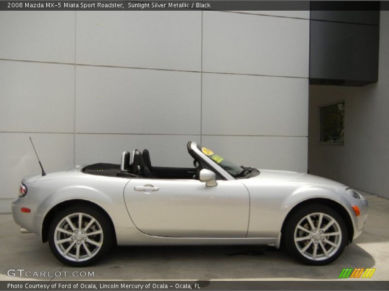 Sunlight Silver Metallic / Black 2008 Mazda MX-5 Miata Sport Roadster