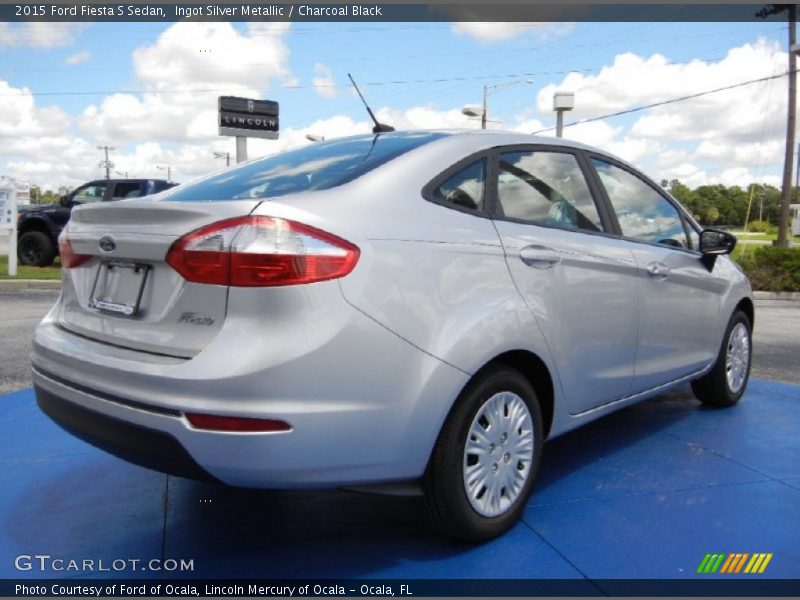 Ingot Silver Metallic / Charcoal Black 2015 Ford Fiesta S Sedan