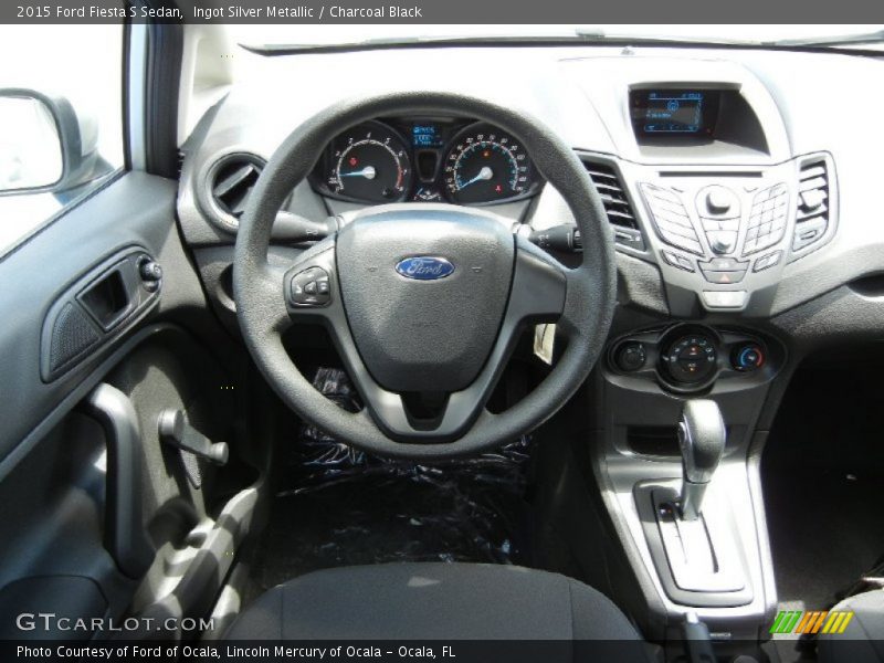 Ingot Silver Metallic / Charcoal Black 2015 Ford Fiesta S Sedan