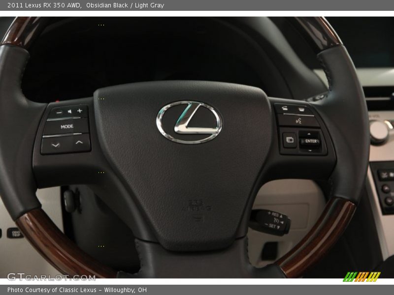 Obsidian Black / Light Gray 2011 Lexus RX 350 AWD
