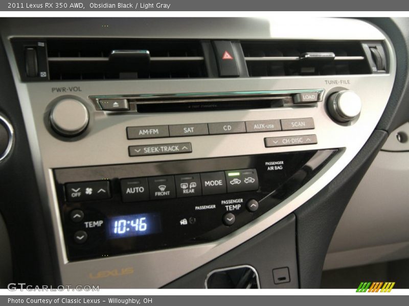 Obsidian Black / Light Gray 2011 Lexus RX 350 AWD