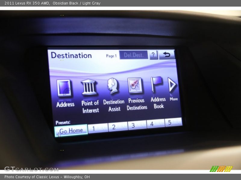 Obsidian Black / Light Gray 2011 Lexus RX 350 AWD